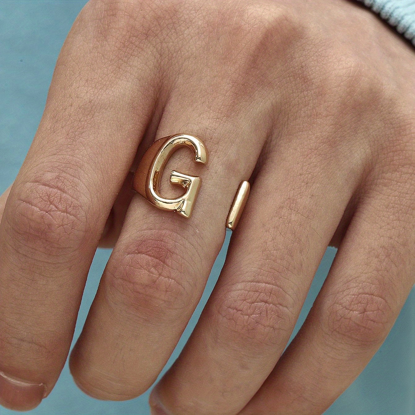 Minimalist Letter Ring For Men, Daily Decoration Gift